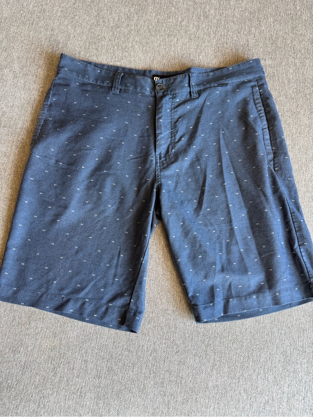 Travis Mathew Navy Patterned Flat Front Shorts
